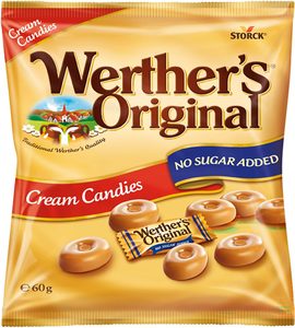 Boiled/Hard Candy: Werther’s Cream Candies – No Sugar Added 60g