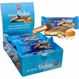 Products: Elit Dubai Hazelnut Chocolate 24x 30g Bars - Best Before 03 October 2026 - Lollies Online
