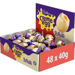 Products: Cadbury White Creme Egg 48x40g - Short Date (Best Before 31 July 2026) - Lollies Online