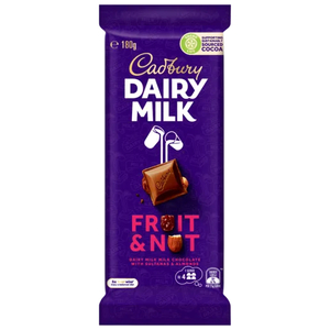Cadbury Fruit & Nut Chocolate Block 180g - Lollies Online