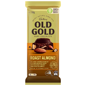 Products: Cadbury Old Gold Roast Almond Chocolate Block 180g - Lollies Online