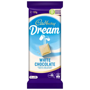 Products: Cadbury Dream White Chocolate Block 180g - Lollies Online