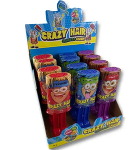 Products: Crazy Hair Squeeze Candy 12x in Display Box - Lollies Online