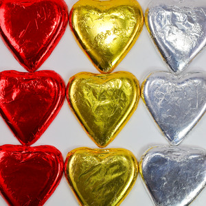 Single Colour Lollies: Chocolate Medium Hearts