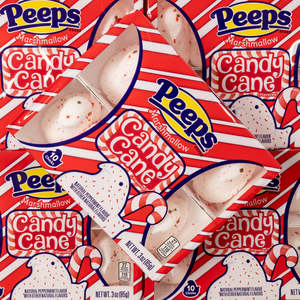 Christmas: Peeps Marshmallow Candy Cane Chicks 10 Pack