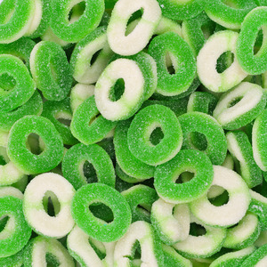Gummy Lollies: Apple Rings 300g
