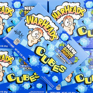Blue: Warheads Blue Raspberry Cubes Theatre Box