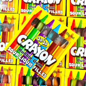 Novelty Lollies: Crayon Bubble Gum 55g