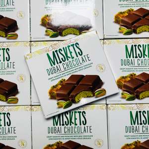 Chocolates: Miskets Dubai Chocolate- Pistachio & Kadayif 100g