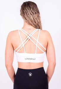Products: Strap Sports Bra - White - LONEWOLF APPAREL