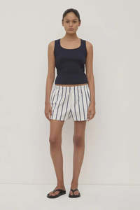 Tops: Assembly Label | Robyn Scoop Neck Rib Tank | True Navy