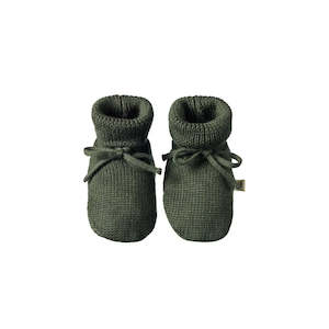 All Brands: Nature Baby | Merino Knit Drawstring Booties | Thyme