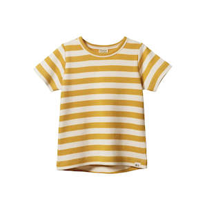 Kids Clothing: Nature Baby | River Tee | Golden Sea Stripe