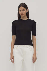 Assembly Label | Mina Silk Knit Tee | Black