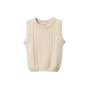 All Brands: Nature Baby | Walter Vest | Oatmeal Marl Cable Knit