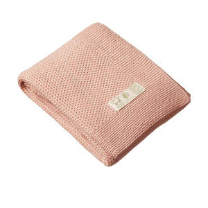 All Brands: Nature Baby | Merino Knit Bassinet Blanket | Rose Dust