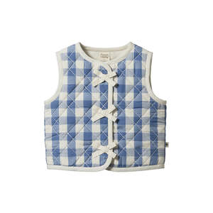 Kids Clothing: Nature Baby | Marlo Quilted Vest | Bluebelle Check