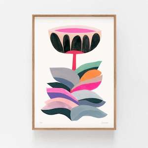 Pink Lake Flower, Limited Edition A2 Print