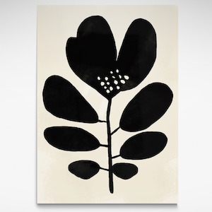 Open Edition: Oversized Black and White Leaf, Print