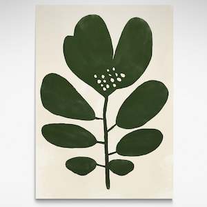 Oversized Dark Green Leaf, Print