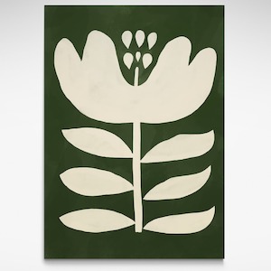 Open Edition: Large Dark Green Flower, Print