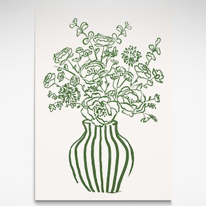 Green Floral, Print