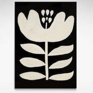 All: Large Black and White Flower, Print