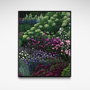 Blooms: Blue and Purple Hues 1, Framed Print