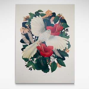 Mānu Vintage Silkscreen Fantail