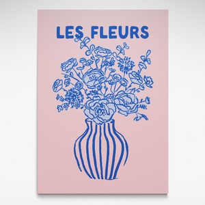 Open Edition: Les Fleurs Pink and Blue, Print