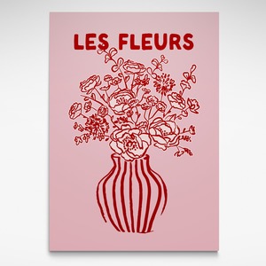 Open Edition: Les Fleurs Pink and Red, Print