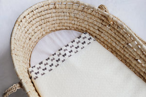 Products: Baby blanket - Black bow silk binding, 100% NZ Merino wool