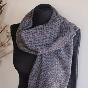 Loom Room - Coat Scarf Possum/ Cashmere/ Silk blend - Steel and Charcoal