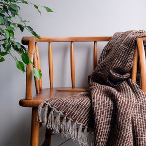 Loom Room - Hand-spun Throw - Alpaca, Natural Brown