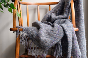 Loom Room - Alpaca/Mohair throw - Soft Grey