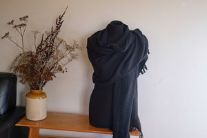 Products: Long Perino Shawl - Black Steel