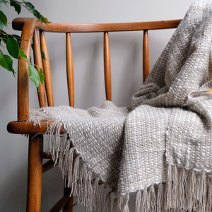Products: Loom Room - Hand-spun Throw - Llama, White