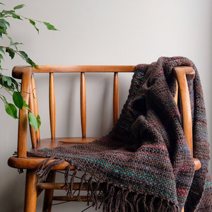 Loom Room - Hand-spun Throw - Liquorice Raspberry