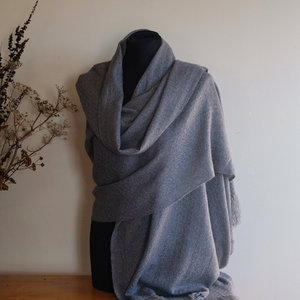 Long Perino Shawl - Steel Grey
