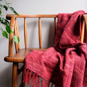 Products: Loom Room - Hand-spun Throw - Red Berry