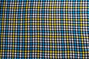 Products: Fabric - Merino - Yellow/Blue Hounds-tooth