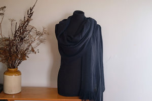 Products: Merino Shawl - Black 100% Merino Wool