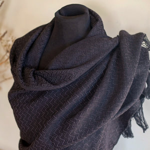Merino Shawl - Cafe Noir (dark brown)
