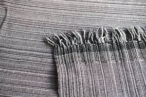 Products: Fabric - New Zealand Merino/Possum/Cashmere, Soft Gray, with Black and White random stripes