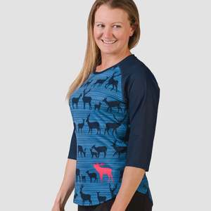3 4 Sleeve Womens: Women's Send It 3/4 Sleeve Wild Blue