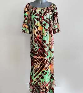 Pacific Island Art Dresses: TAUMATE RAYON DRESS