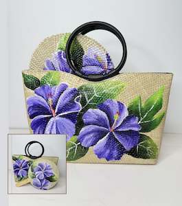 Handbags Purses: NANI Woven Tote with Matching Fan