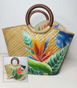 CHICHI Woven Tote with Matching Fan
