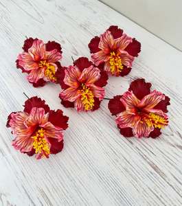 Seis And Flower Hair Clips: ISLA Hibiscus