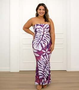 Taupou Dresses: MANUIA STRAPLESS DRESS